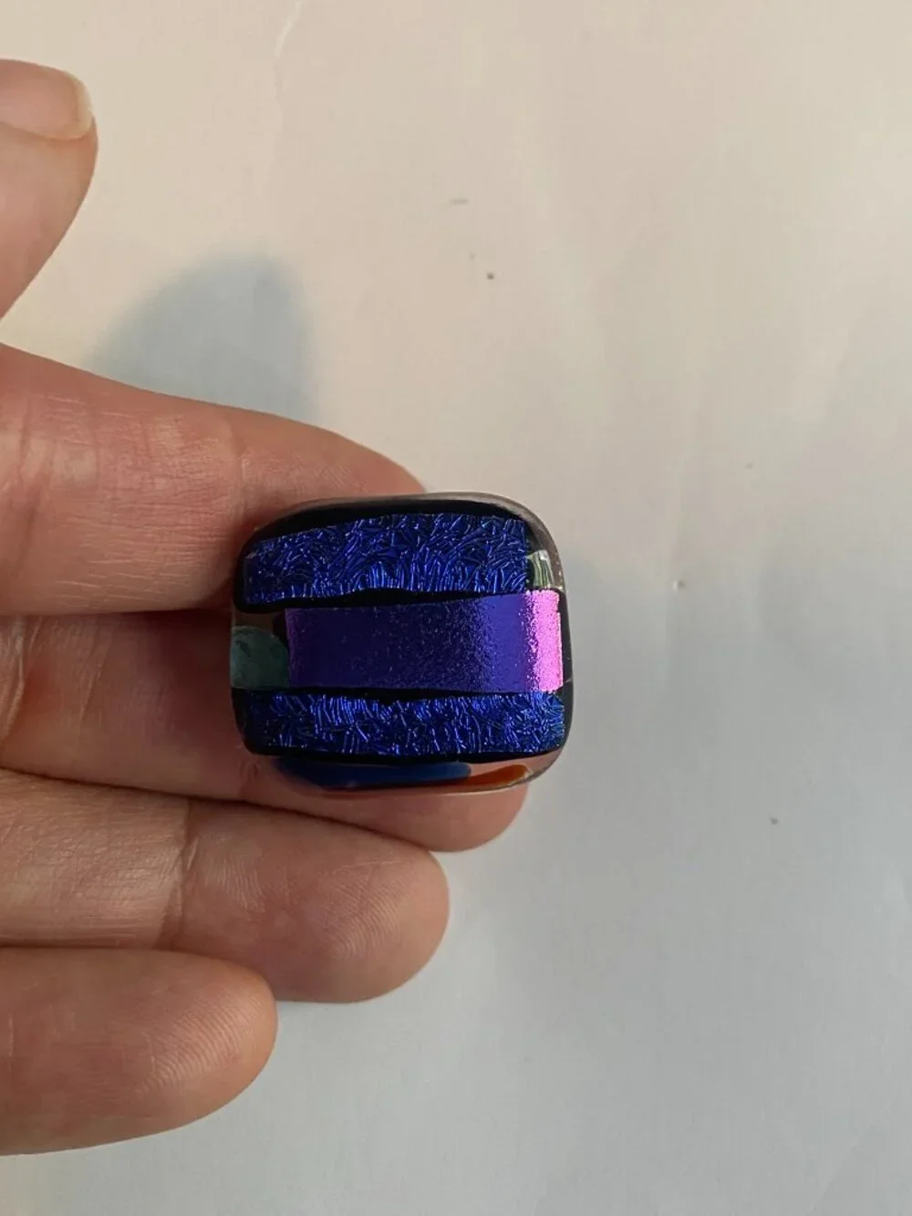 Handcrafted Fused Glass Adjustable Ring